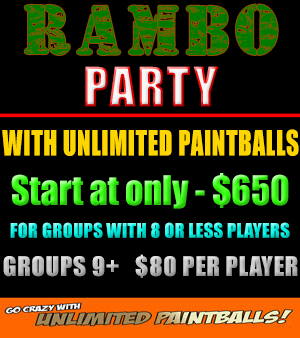 Rambo unlimited paintball party package