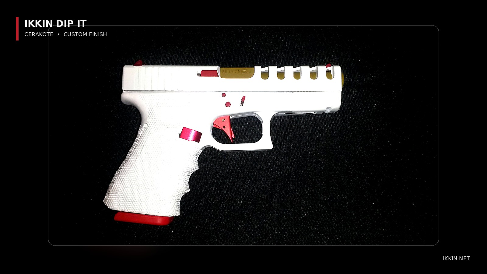 Custom White & Red Cerakote Pistol