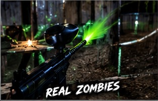 Performance Paintball Zombie Hunt field at night